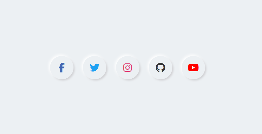 Neumorphism Effects On Social Media Icons