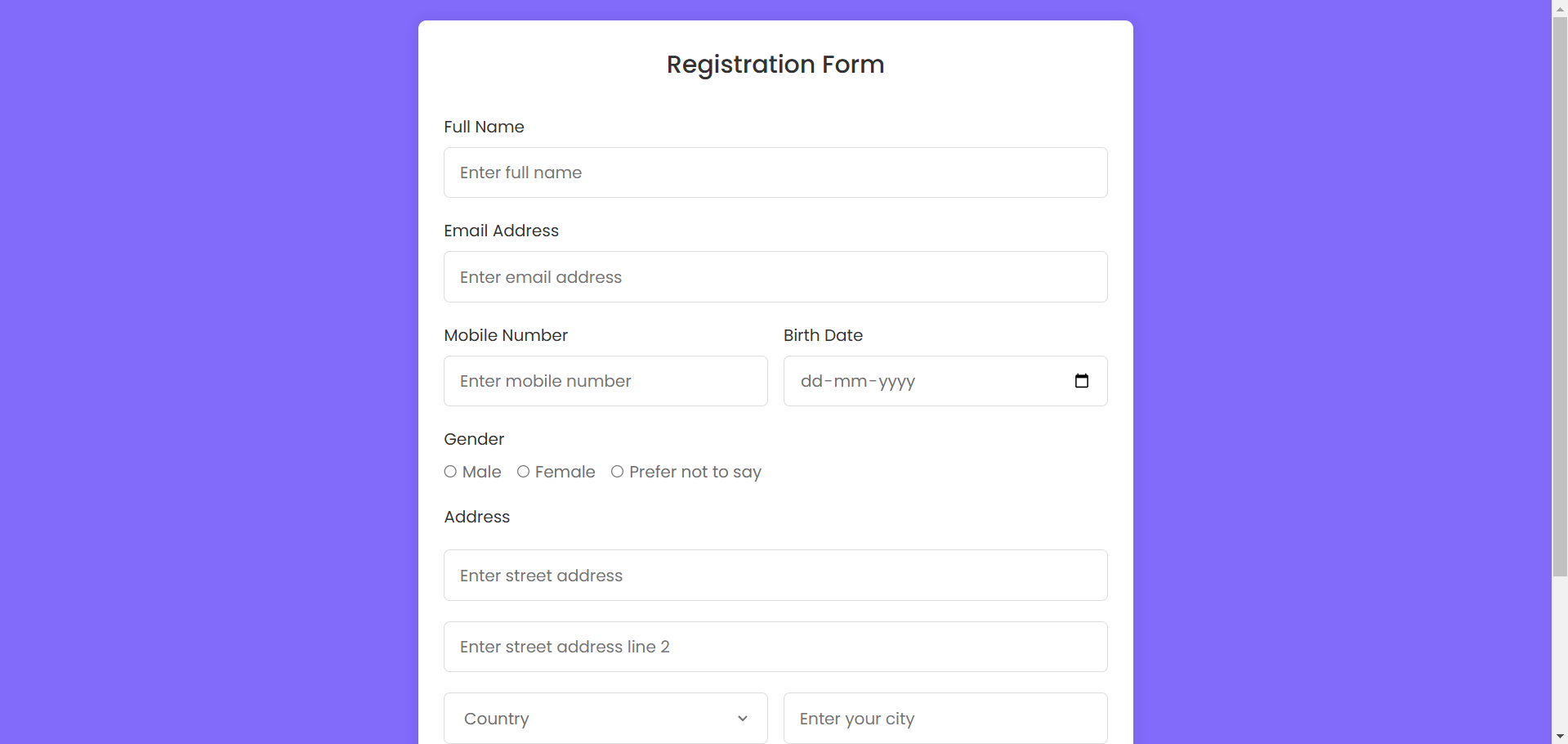 Registration Form